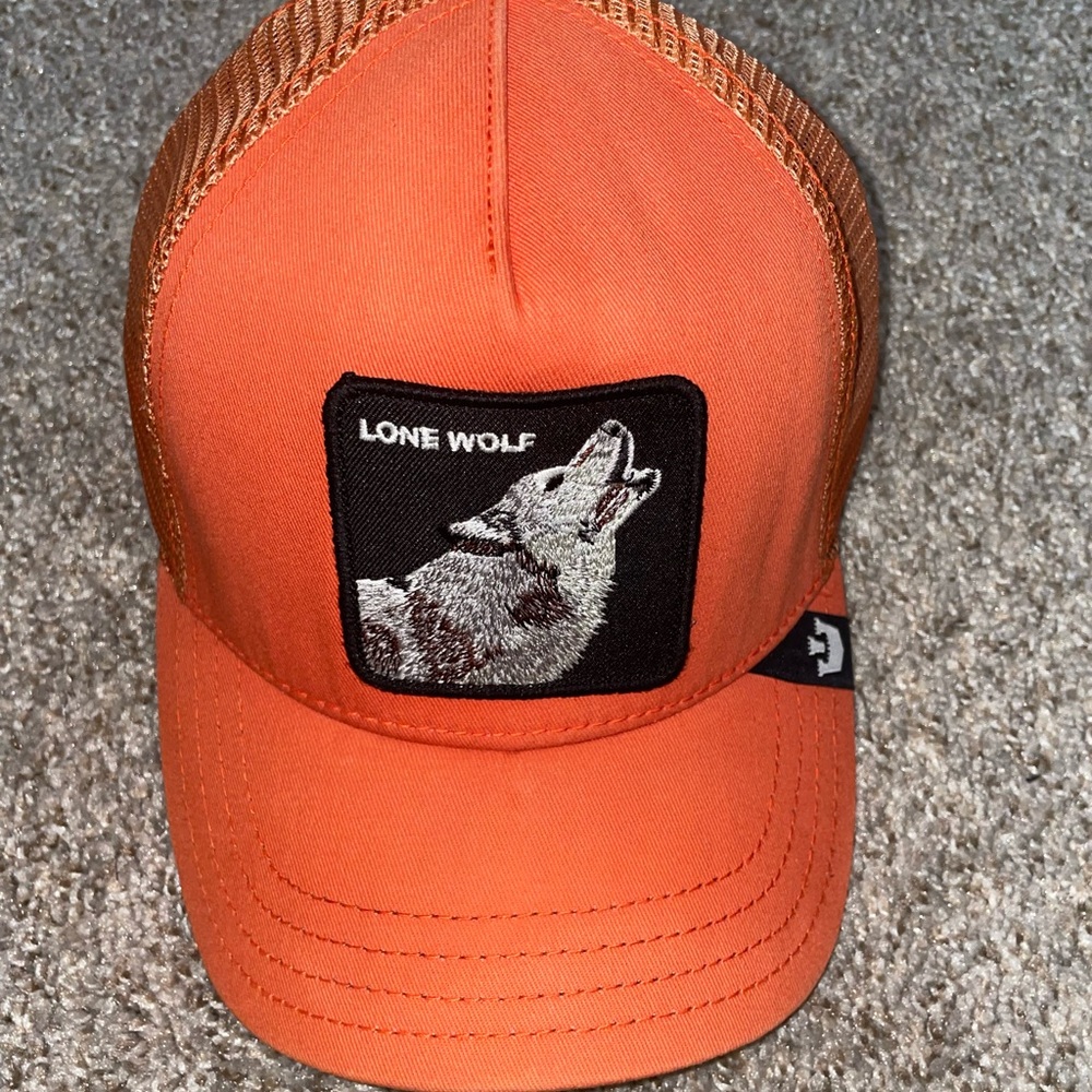 Lone Wolf Orange Trucker Hat